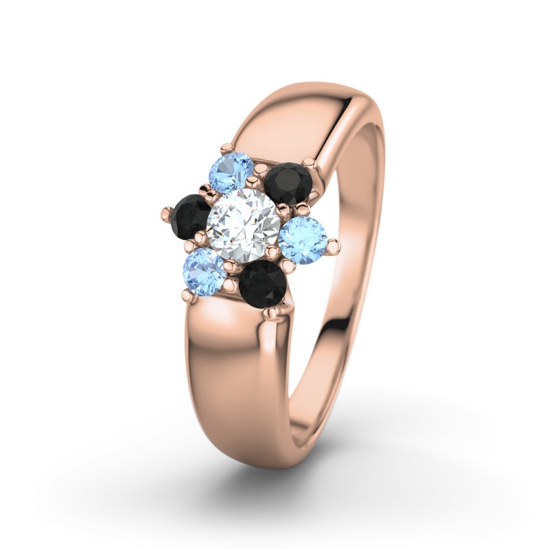 Diamantring Kim, Rotgold 750, von vorn