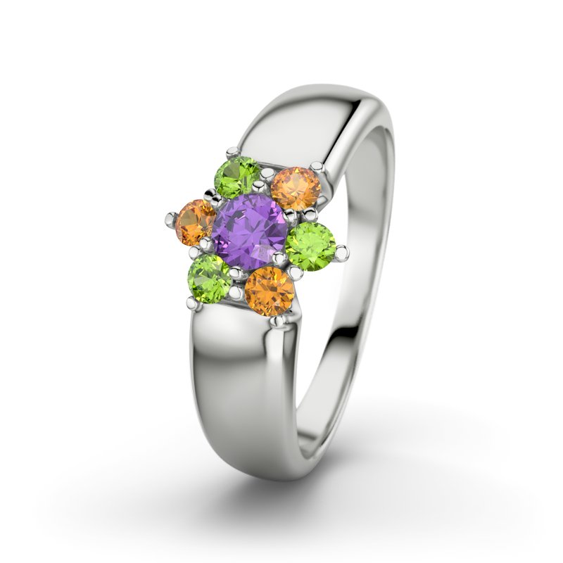 Amethyst Sterlingsilberring Kim, Sterlingsilber 925, von vorn