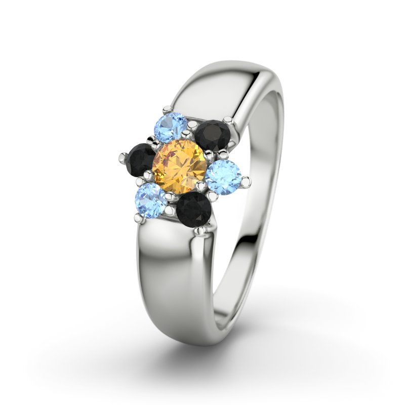 Citrin Sterlingsilberring Kim, Sterlingsilber 925, von vorn