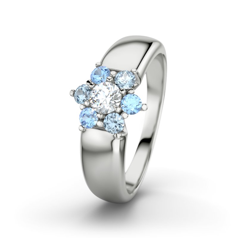 Diamantring Kim, Sterlingsilber 925, von vorn