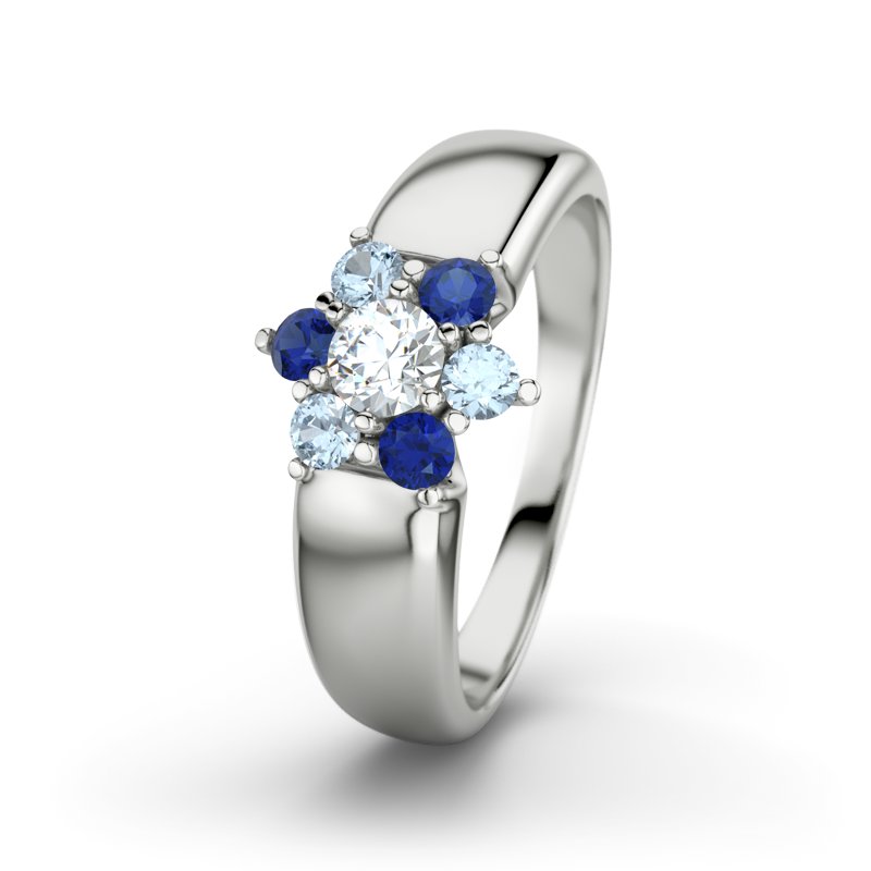 Diamantring Kim, Sterlingsilber 925, von vorn