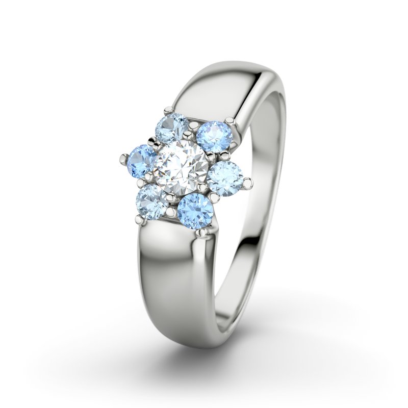 Diamantring Kim, Sterlingsilber 925, von vorn