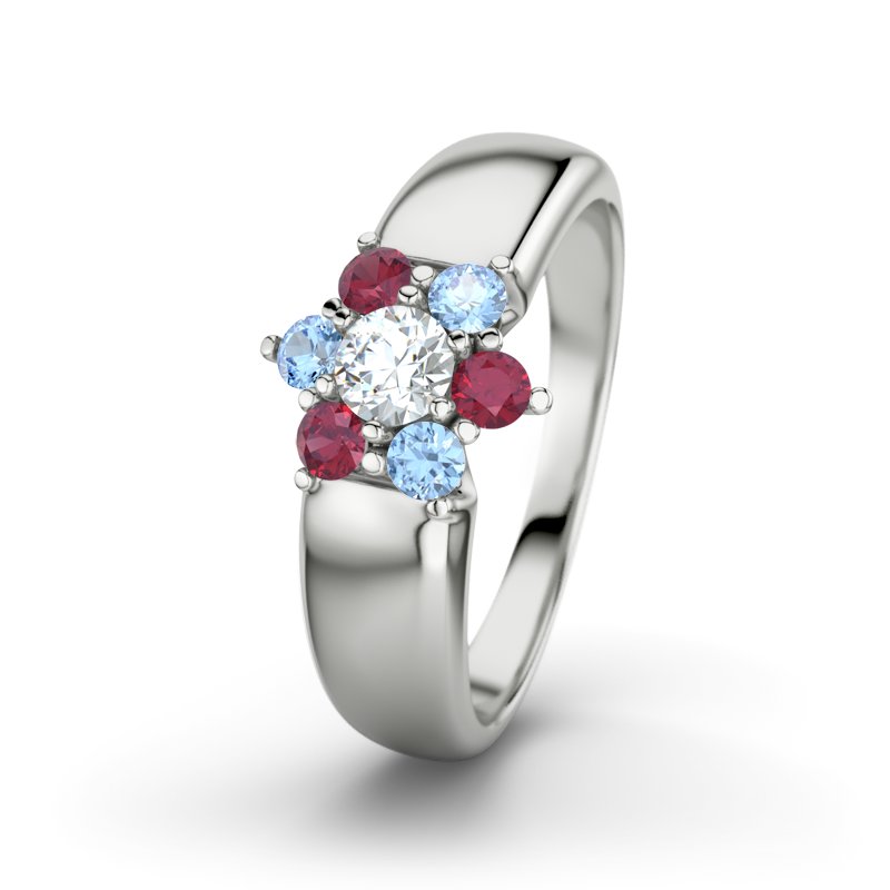 Diamantring Kim, Sterlingsilber 925, von vorn