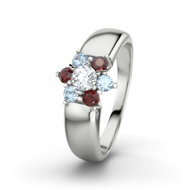 Diamantring Kim, Sterlingsilber 925, von vorn