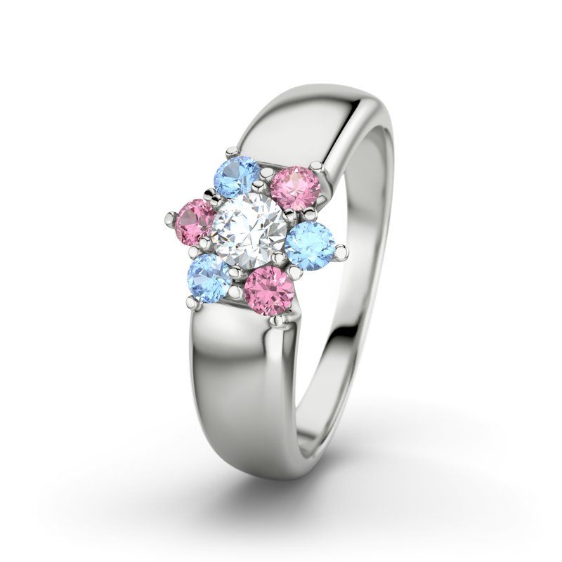Diamantring Kim, Sterlingsilber 925, von vorn