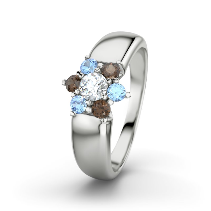 Diamantring Kim, Sterlingsilber 925, von vorn