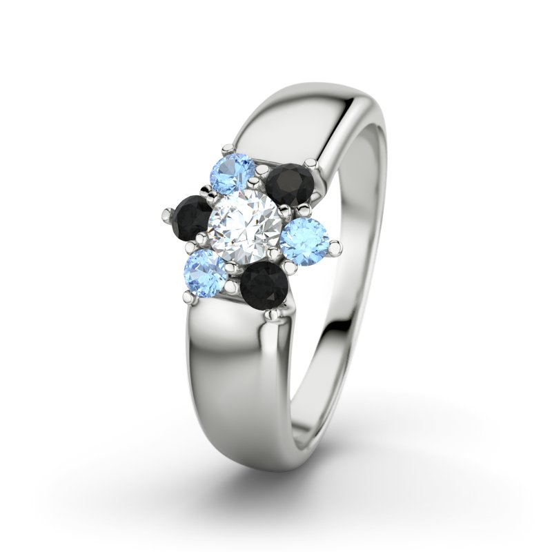 Diamantring Kim, Sterlingsilber 925, von vorn