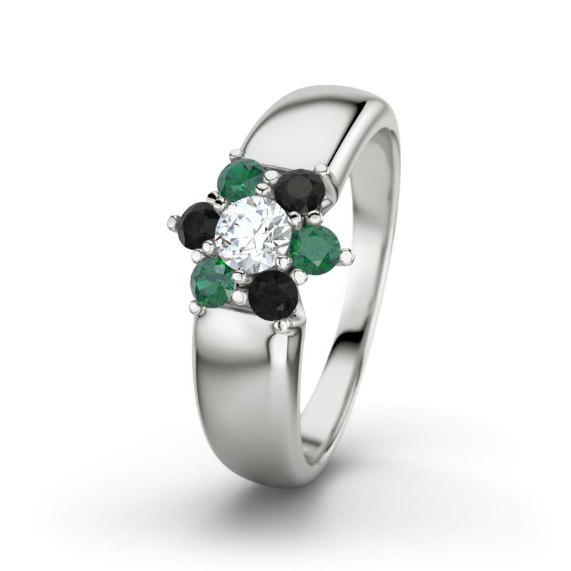 Diamantring Kim, Sterlingsilber 925, von vorn