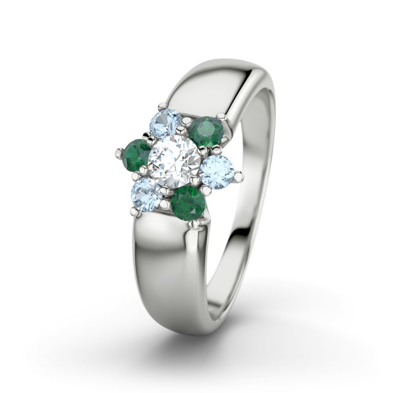 Diamantring Kim, Sterlingsilber 925, von vorn