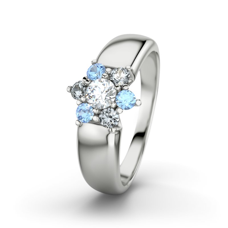 Diamantring Kim, Sterlingsilber 925, von vorn