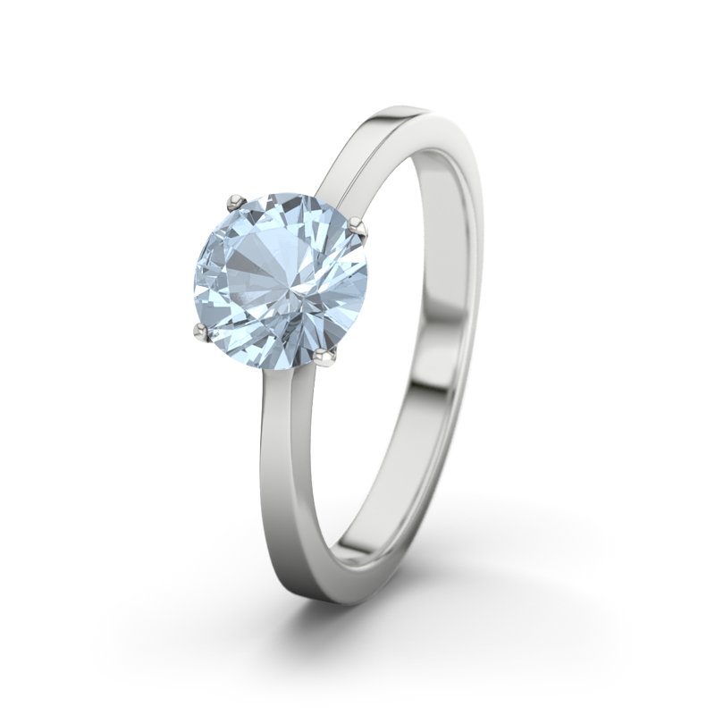 Blauer Topas Sterlingsilberring Lagos, Sterlingsilber 925, von vorn