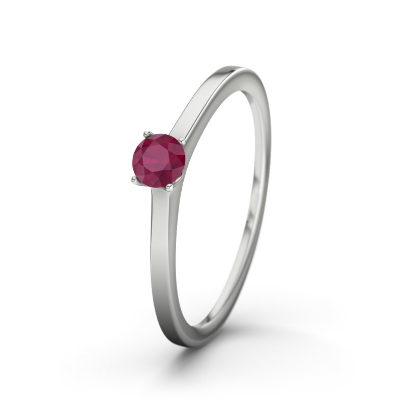 Rubin Platinumring Laos, Platinum 950, von vorn