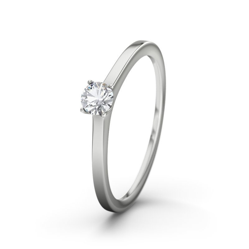 Zirkonia Platinumring Laos, Platinum 950, von vorn