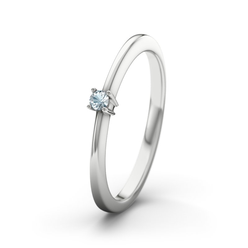 Aquamarin Sterlingsilberring Leah, Sterlingsilber 925, von vorn