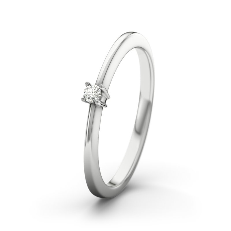 Diamantring Leah, Sterlingsilber 925, von vorn