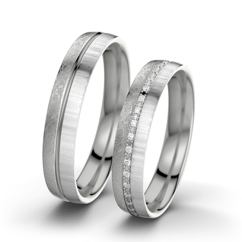Diamantring Letizia F4, Palladium 950 eismatt, von vorn
