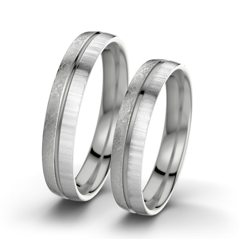 Kein Stein Palladium eismattring Letizia F4, Palladium 950 eismatt, von vorn