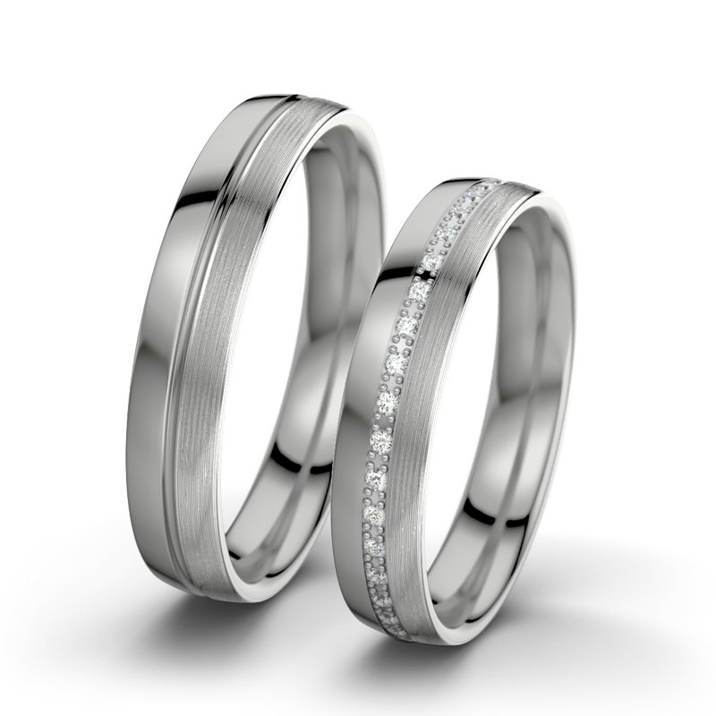 Diamantring Letizia F4, Palladium 585 poliert, von vorn