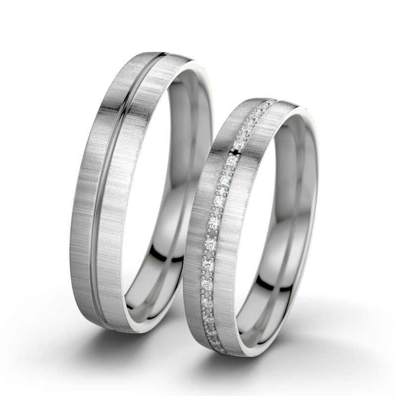 Diamantring Letizia F4, Palladium 950 quermatt, von vorn