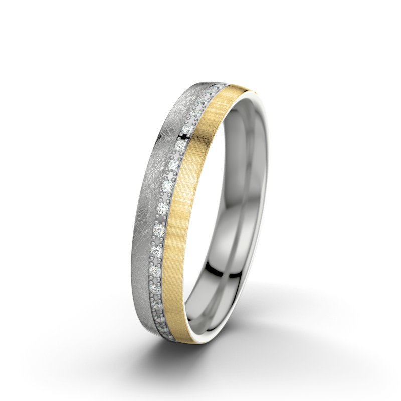 Diamantring Letizia F4, Platinum 600 eismatt, von vorn