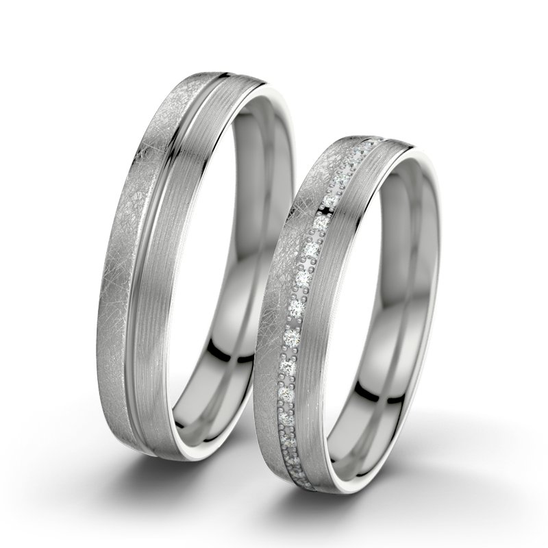 Diamantring Letizia F4, Platinum 600 eismatt, von vorn