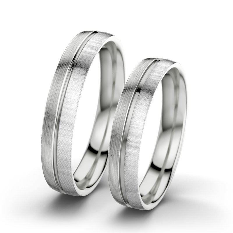 Kein Stein Sterlingsilber längsmattring Letizia F4, Sterlingsilber 925 längsmatt, von vorn