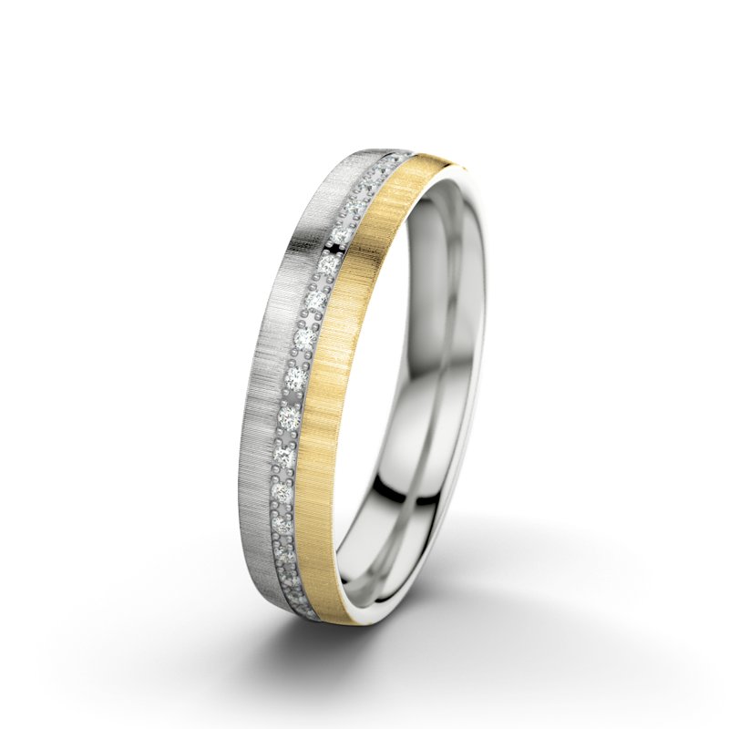 Diamantring Letizia F4, Sterlingsilber 925 quermatt, von vorn