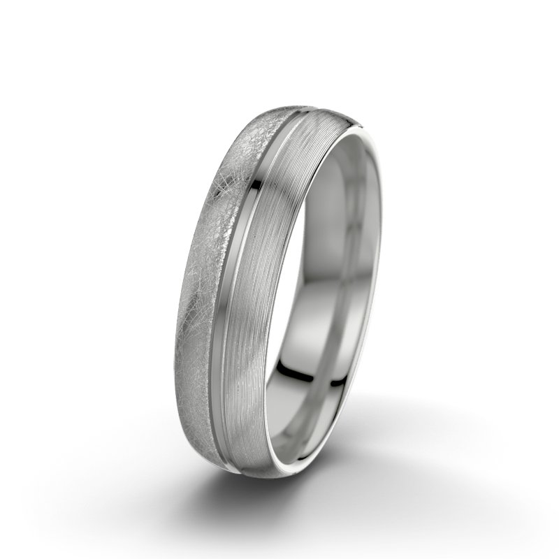 Kein Stein Palladium eismattring Letizia F5, Palladium 585 eismatt, von vorn