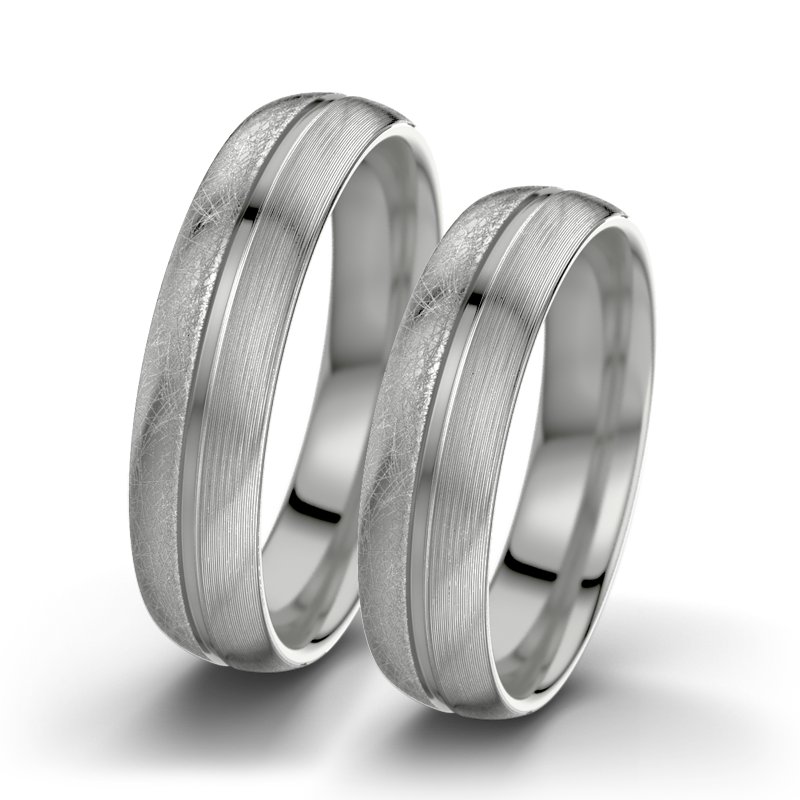 Kein Stein Palladium eismattring Letizia F5, Palladium 585 eismatt, von vorn