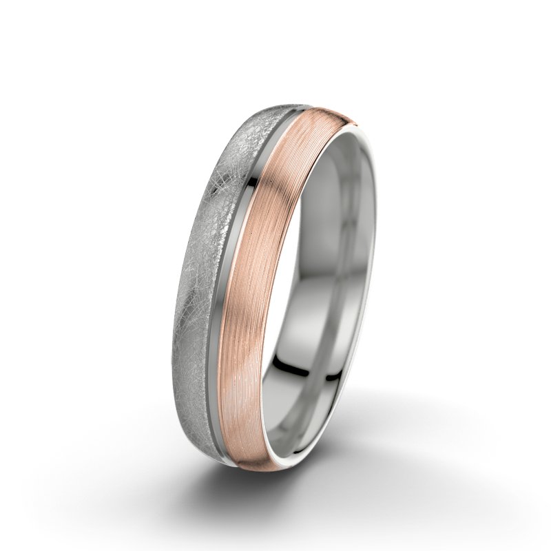 Kein Stein Palladium eismattring Letizia F5, Palladium 585 eismatt, von vorn