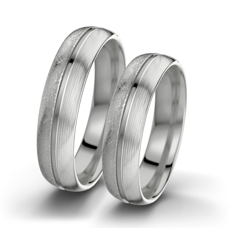 Kein Stein Palladium eismattring Letizia F5, Palladium 585 eismatt, von vorn