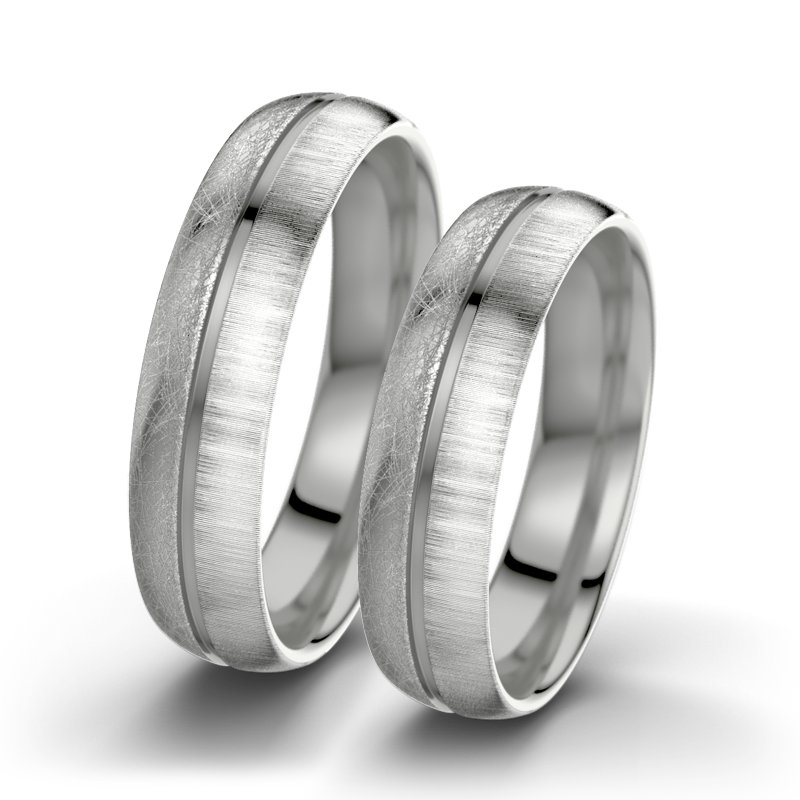 Kein Stein Palladium eismattring Letizia F5, Palladium 585 eismatt, von vorn