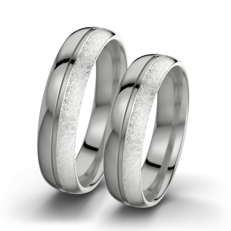 Kein Stein Palladium poliertring Letizia F5, Palladium 585 poliert, von vorn