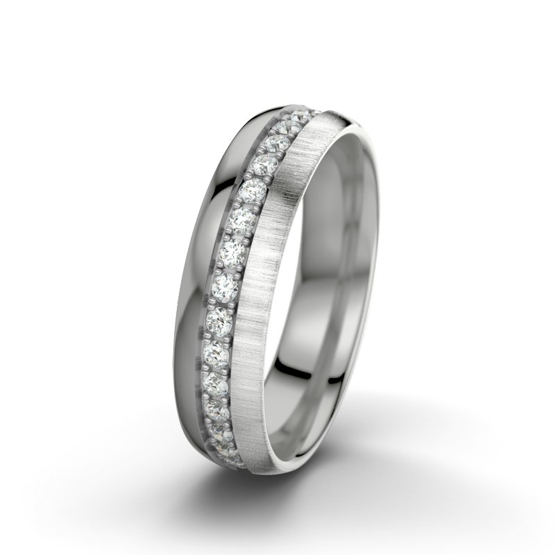 Diamantring Letizia F5, Palladium 585 poliert, von vorn