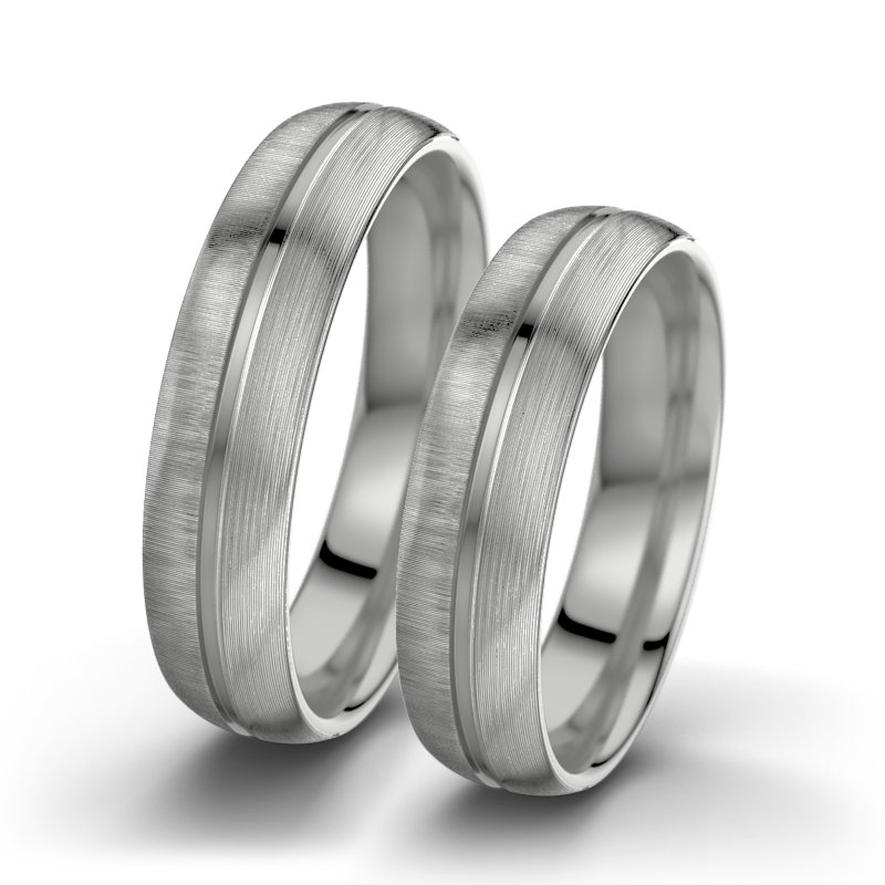 Kein Stein Palladium quermattring Letizia F5, Palladium 950 quermatt, von vorn