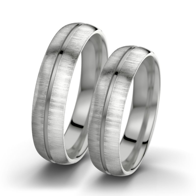 Kein Stein Palladium quermattring Letizia F5, Palladium 585 quermatt, von vorn