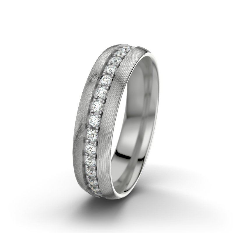 Diamantring Letizia F5, Platinum 600 eismatt, von vorn