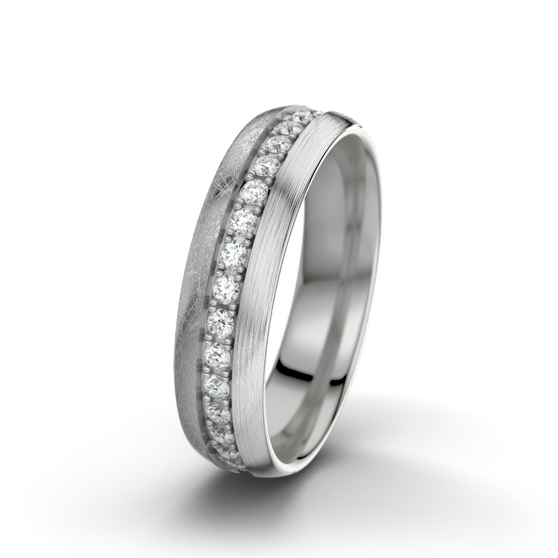 Diamantring Letizia F5, Platinum 600 eismatt, von vorn
