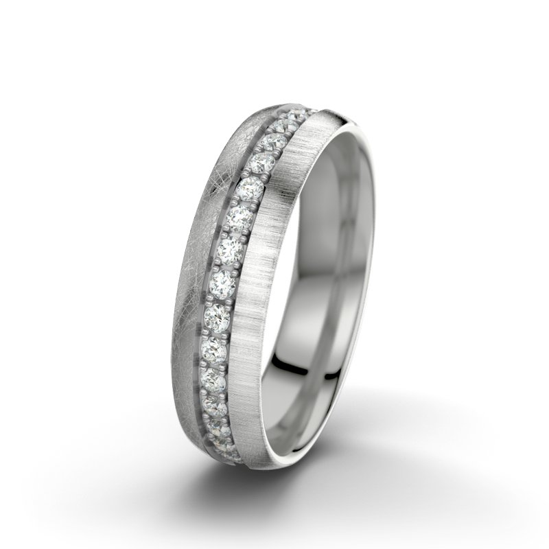 Diamantring Letizia F5, Platinum 600 eismatt, von vorn