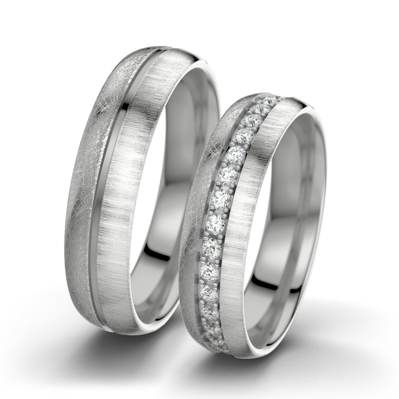 Diamantring Letizia F5, Platinum 600 eismatt, von vorn