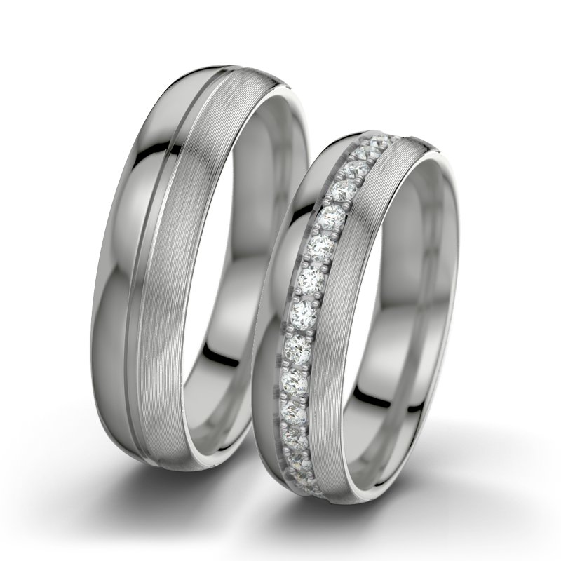 Diamantring Letizia F5, Platinum 600 poliert, von vorn