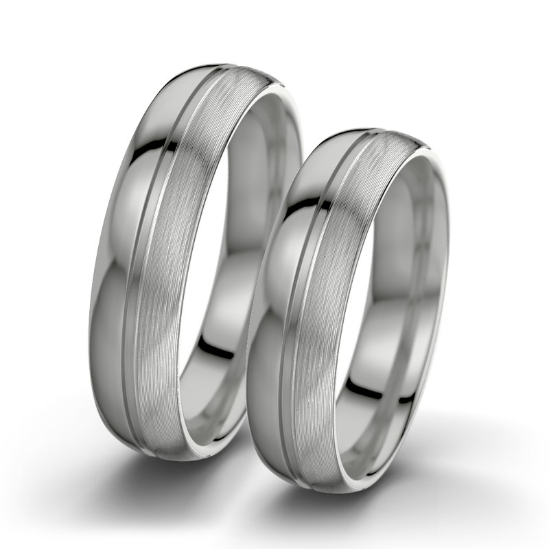 Kein Stein Platinum poliertring Letizia F5, Platinum 950 poliert, von vorn