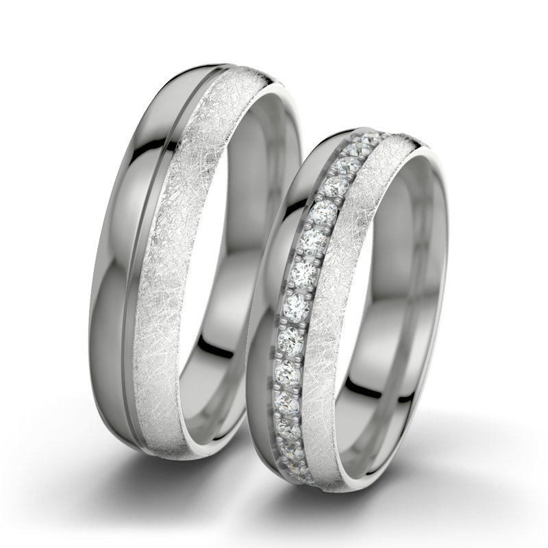 Diamantring Letizia F5, Platinum 600 poliert, von vorn