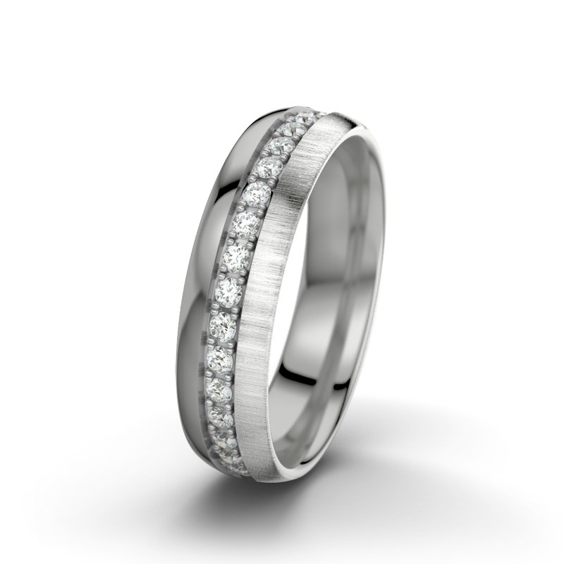 Diamantring Letizia F5, Platinum 600 poliert, von vorn