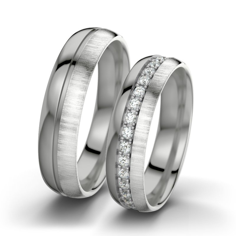 Diamantring Letizia F5, Platinum 600 poliert, von vorn