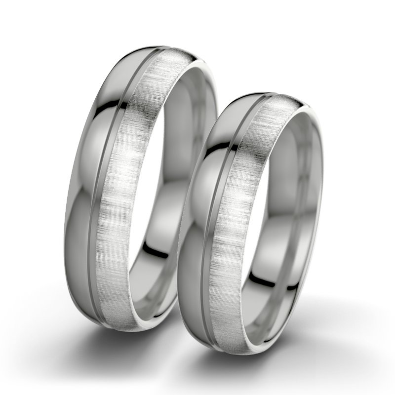 Kein Stein Platinum poliertring Letizia F5, Platinum 600 poliert, von vorn