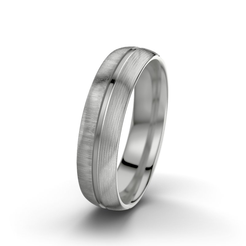 Kein Stein Platinum quermattring Letizia F5, Platinum 600 quermatt, von vorn