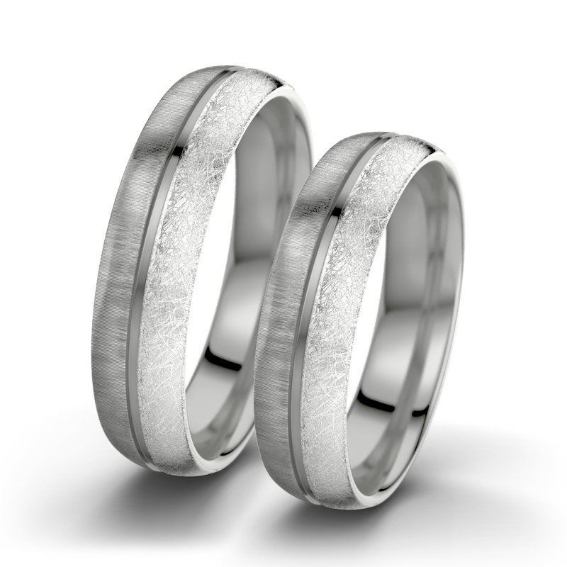 Kein Stein Platinum quermattring Letizia F5, Platinum 950 quermatt, von vorn
