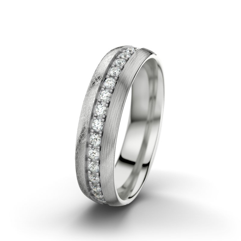 Diamantring Letizia F5, Sterlingsilber 925 eismatt, von vorn