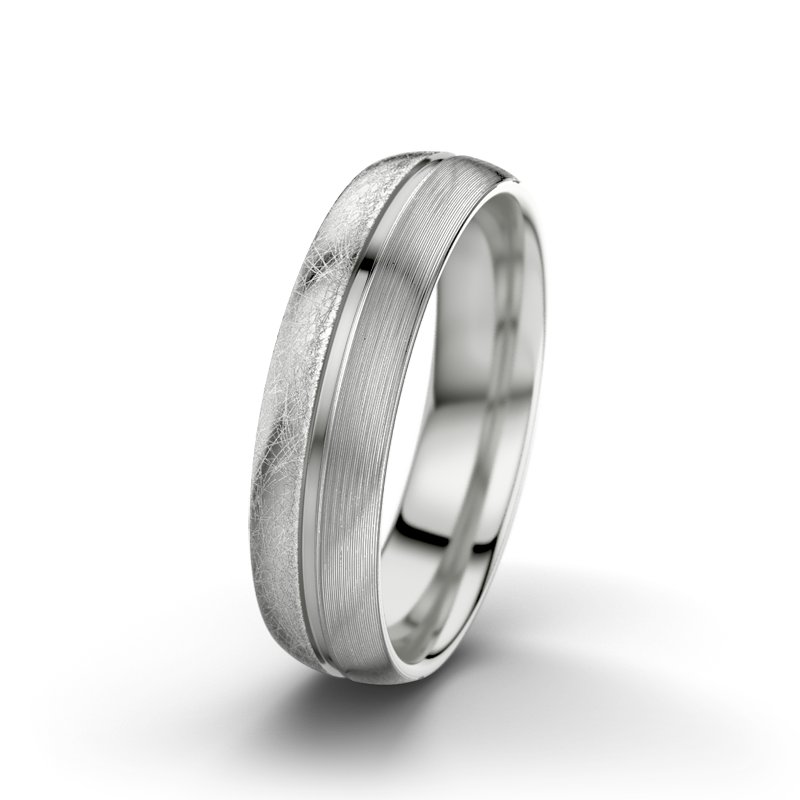 Kein Stein Sterlingsilber eismattring Letizia F5, Sterlingsilber 925 eismatt, von vorn